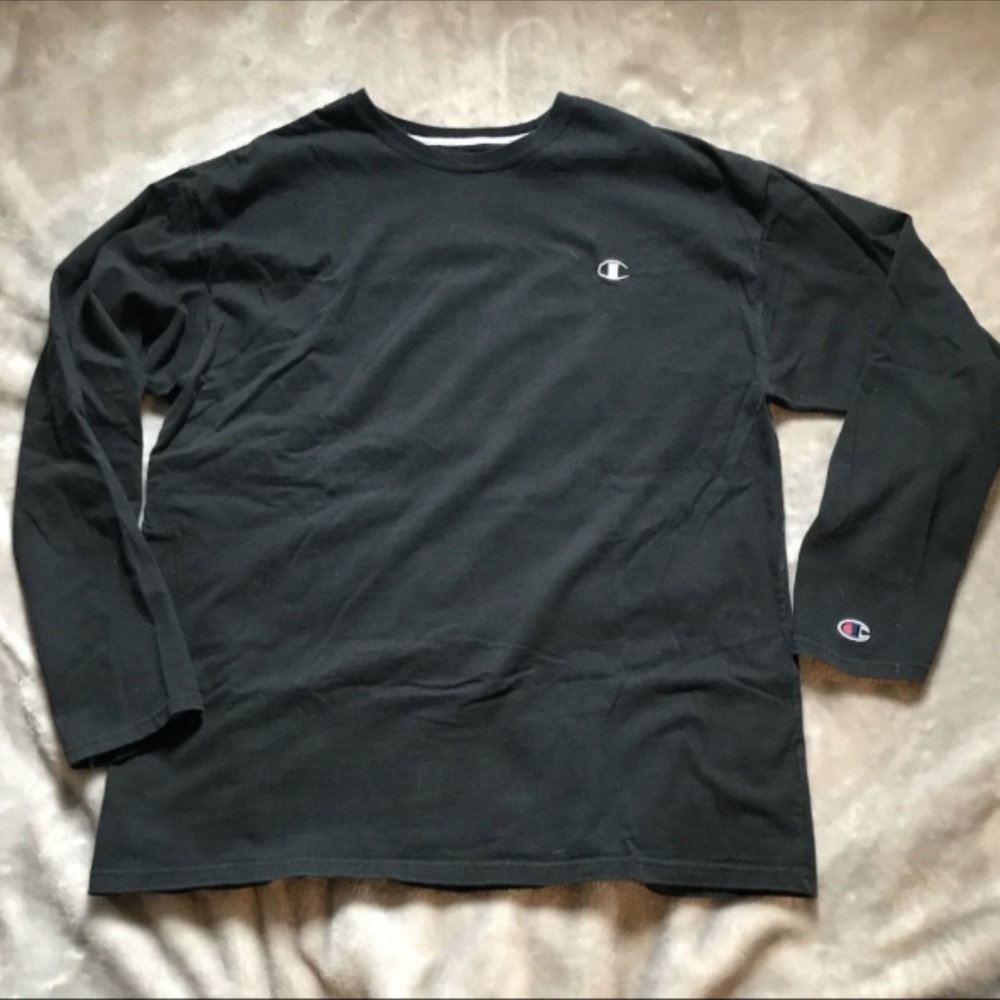 Black Champion Long Sleeve Tee Shirt Size XL